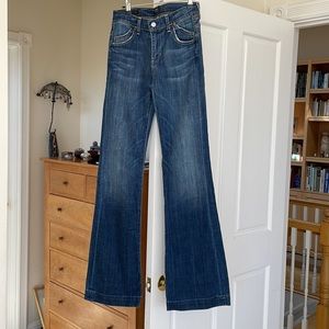 Citizens of Humanity wide leg high rise jeans.